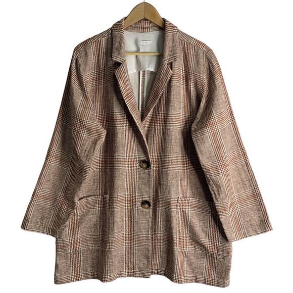J. JIll Harper Lagenlook Linen Blend Unstructured Blazer Womens Size Large - Picture 4 of 13